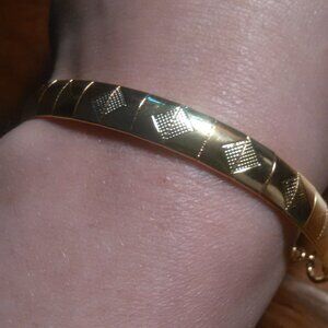 Omega Style Ion Plated Yellow Gold Stainless Steel Bracelet (Size 7.5 to 9.5)